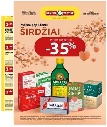 Camelia - Camelia vaistinė akcijų leidinys | 2025-11-01 - 2025-11-30 2025-11-01 – 2025-11-30