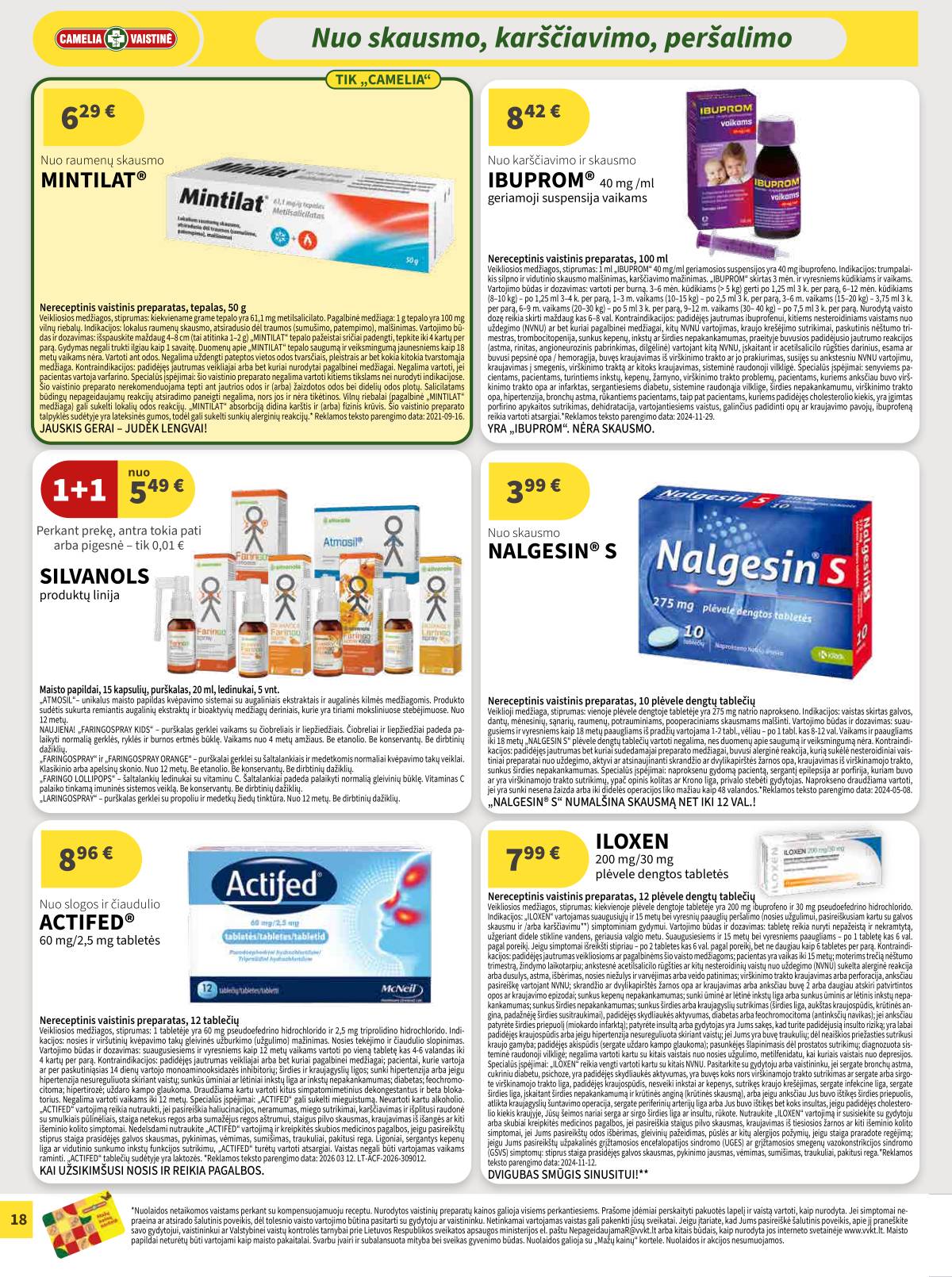 Camelia - Camelia vaistinė akcijų leidinys | 2026-04-01 - 2026-04-30 18 puslapis