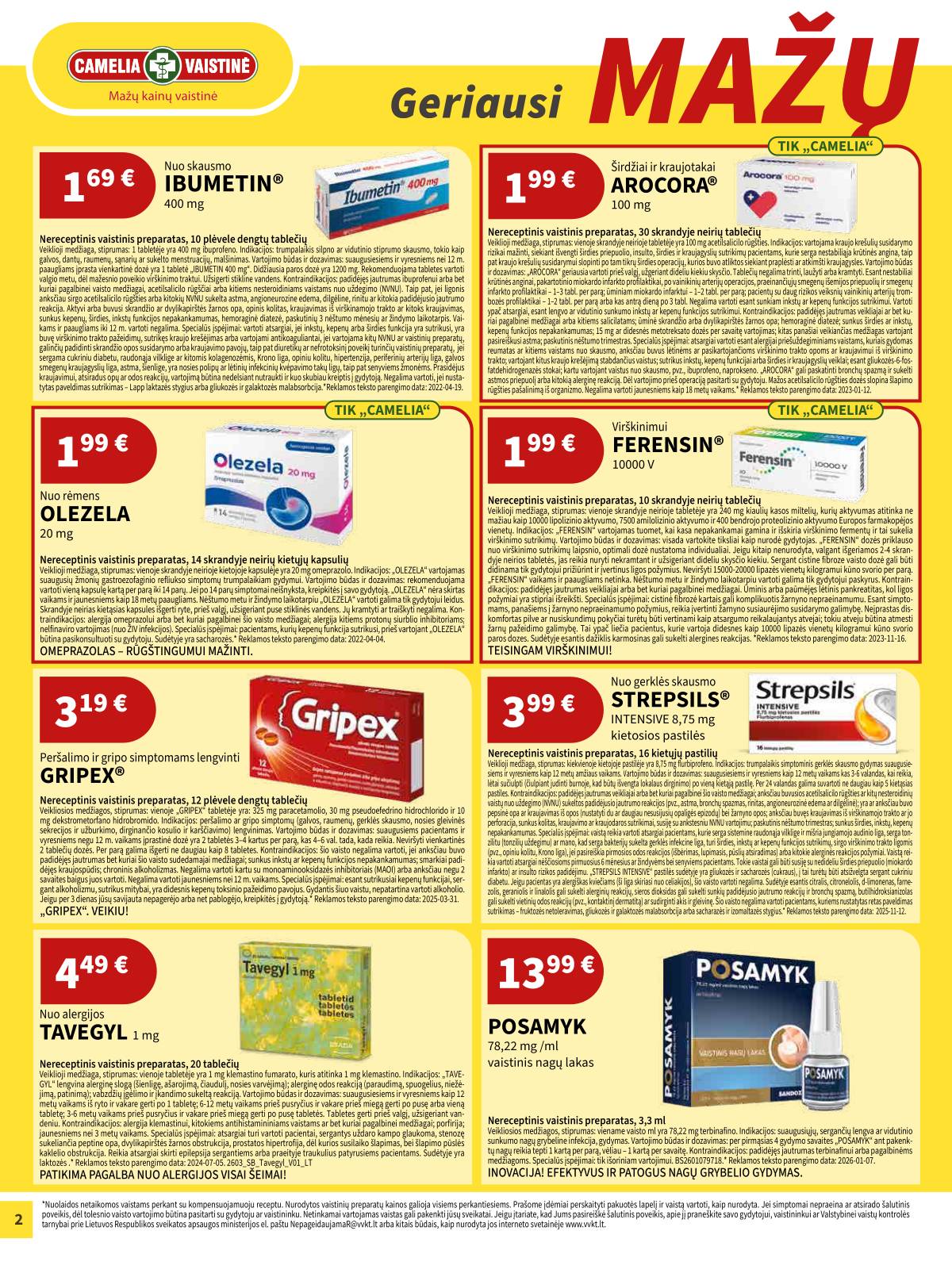 Camelia - Camelia vaistinė akcijų leidinys | 2026-04-01 - 2026-04-30 2 puslapis