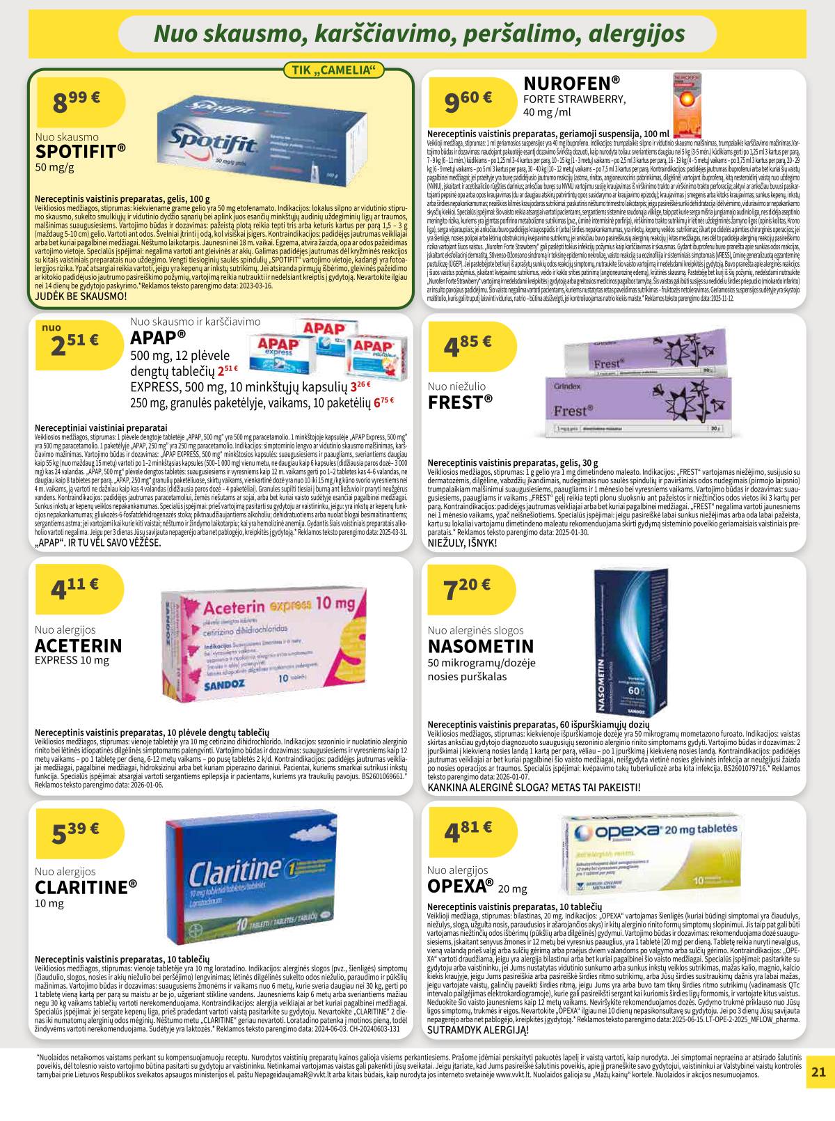 Camelia - Camelia vaistinė akcijų leidinys | 2026-04-01 - 2026-04-30 21 puslapis