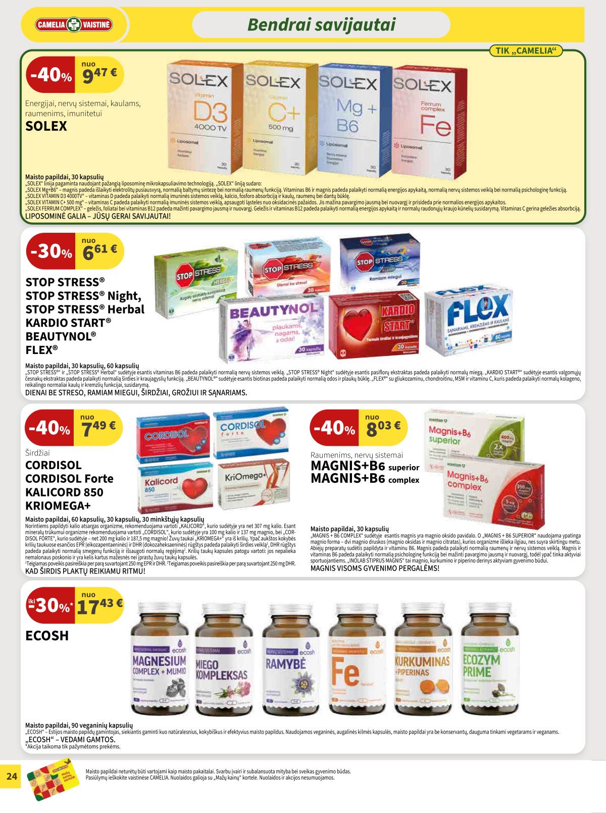 Camelia - Camelia vaistinė akcijų leidinys | 2026-04-01 - 2026-04-30 24 puslapis