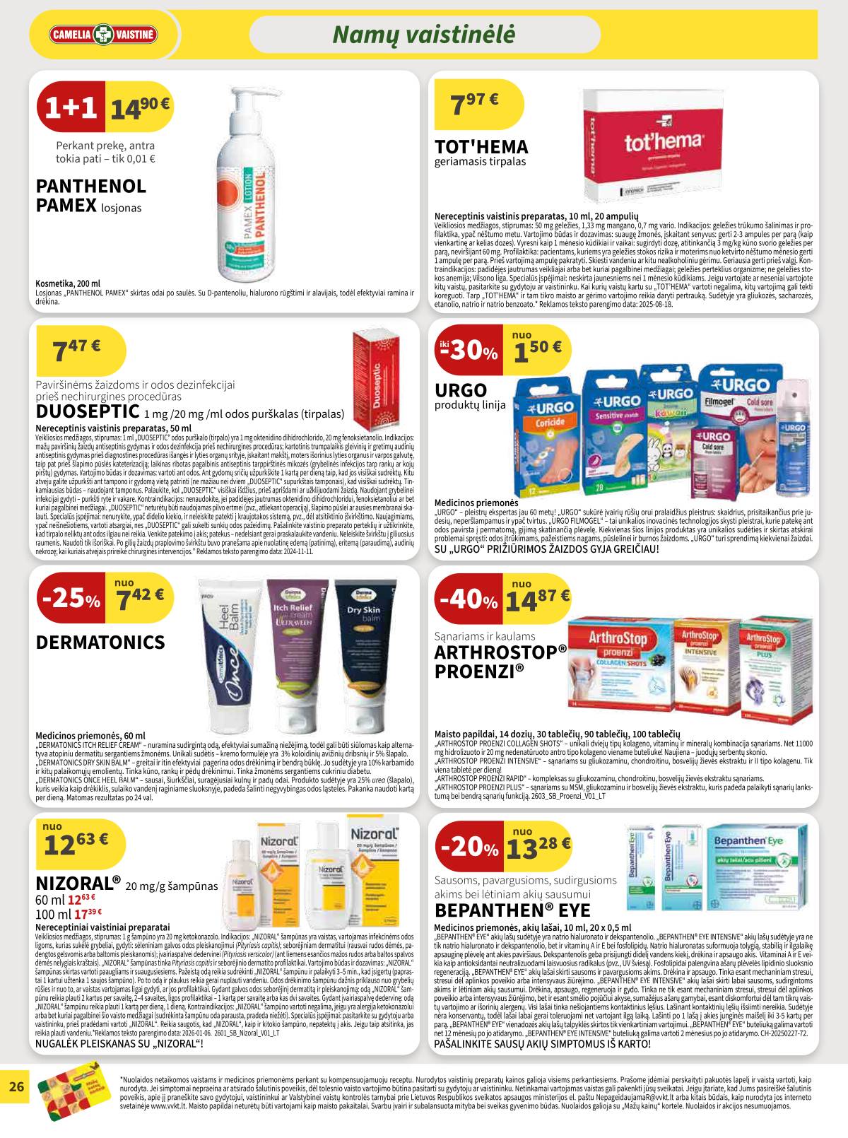 Camelia - Camelia vaistinė akcijų leidinys | 2026-04-01 - 2026-04-30 26 puslapis