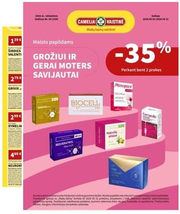 Camelia - Camelia vaistinė akcijų ir nuolaidų leidinys | 2026-05-01 - 2026-05-31 2026-05-01 – 2026-05-31