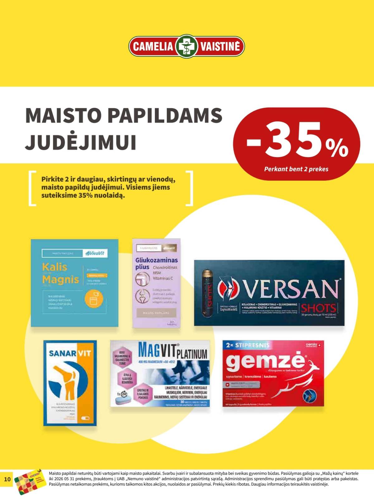 Camelia - Camelia vaistinė akcijų ir nuolaidų leidinys | 2026-05-01 - 2026-05-31 10 puslapis