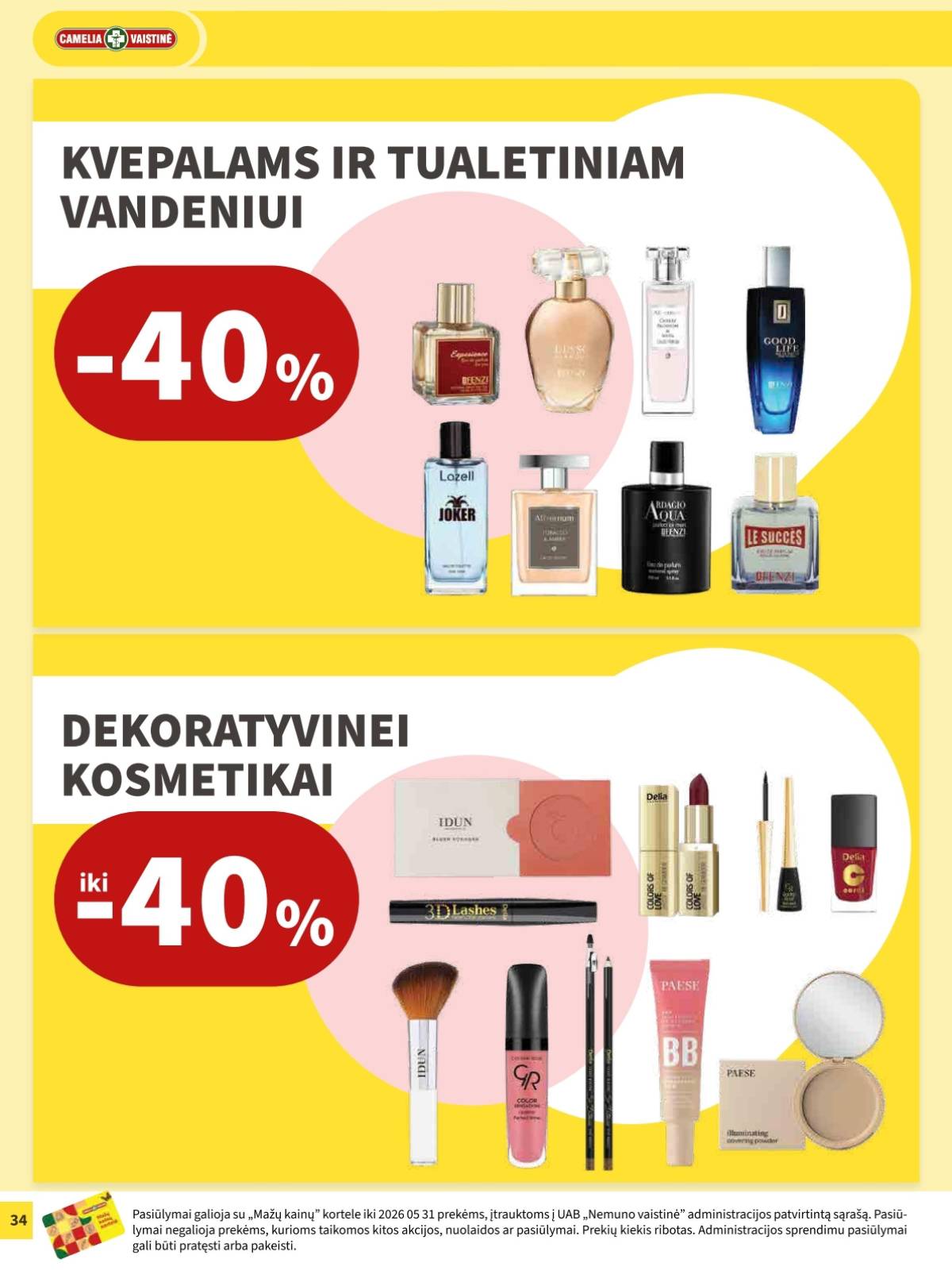 Camelia - Camelia vaistinė akcijų ir nuolaidų leidinys | 2026-05-01 - 2026-05-31 34 puslapis