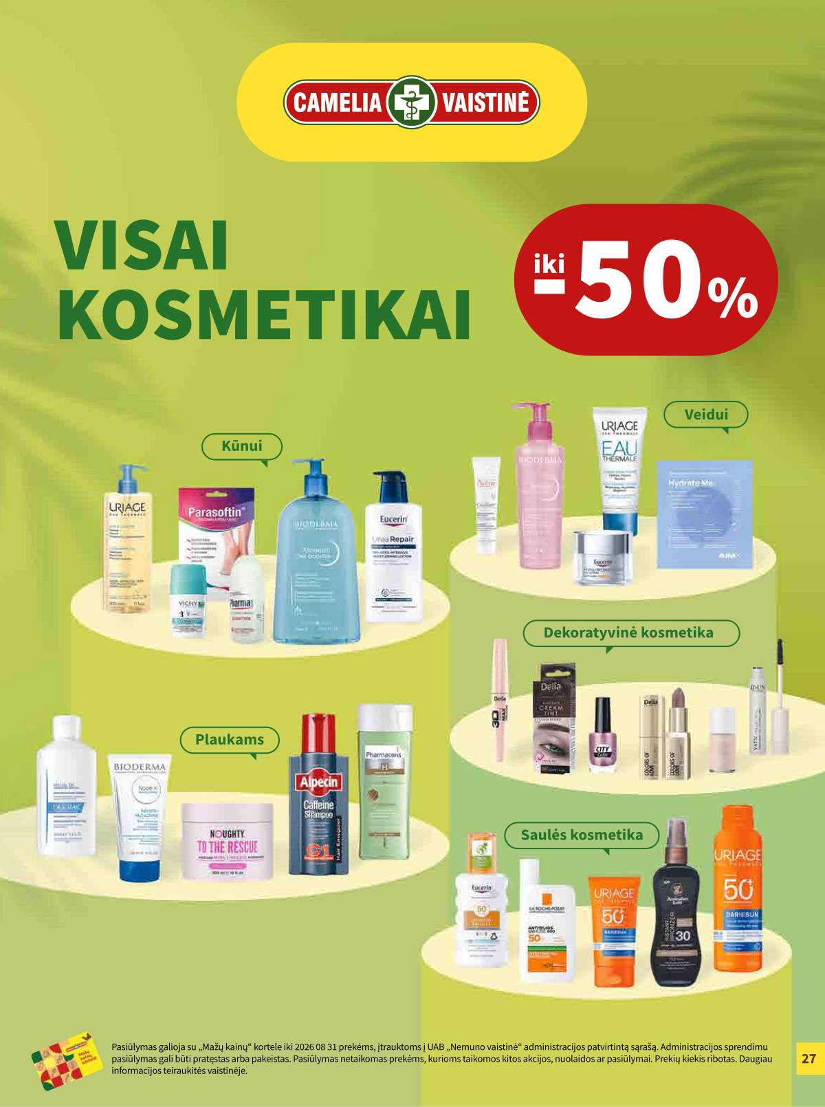 Camelia - Camelia vaistinė rugpjūčio mėn. akcijų leidinys | 2026-08-01 - 2026-08-31 27 puslapis