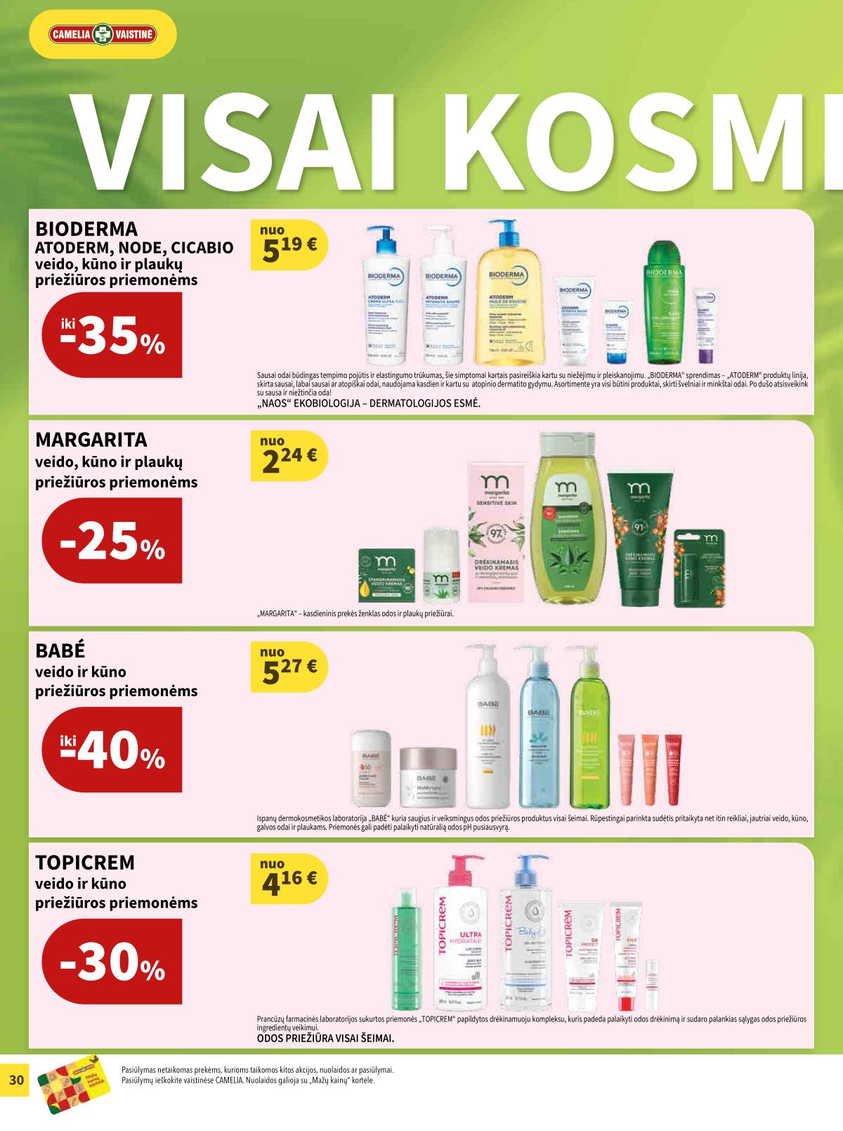 Camelia - Camelia vaistinė rugpjūčio mėn. akcijų leidinys | 2026-08-01 - 2026-08-31 30 puslapis