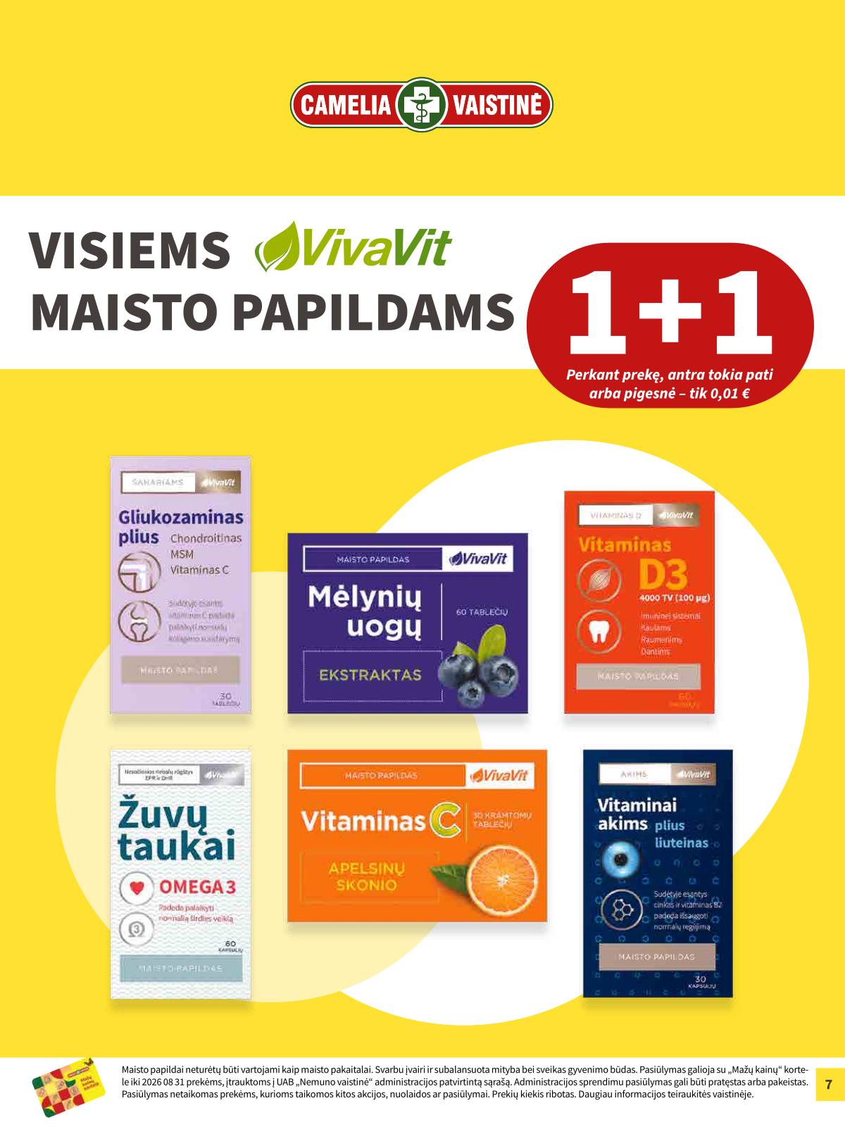 Camelia - Camelia vaistinė rugpjūčio mėn. akcijų leidinys | 2026-08-01 - 2026-08-31 7 puslapis