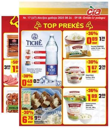 Čia Market - ČIA MARKET akcijų leidinys Nr. 17 (67) 2025-08-26 – 2025-09-08