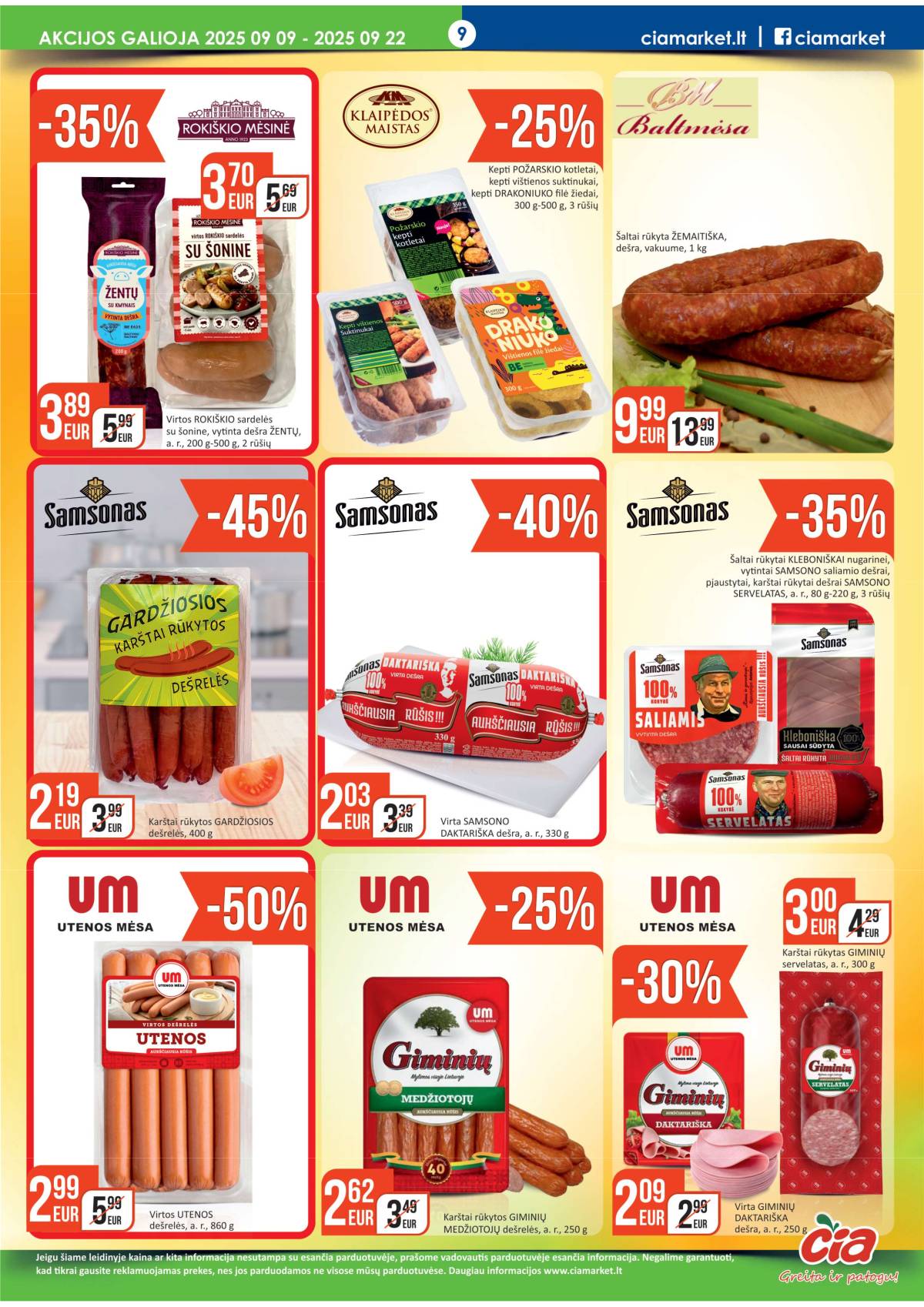 Čia Market - ČIA MARKET akcijų leidinys Nr. 18 (68) 9 puslapis