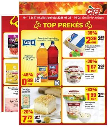 Čia Market - ČIA MARKET akcijų leidinys Nr. 19 (69) 2025-09-23 – 2025-10-06