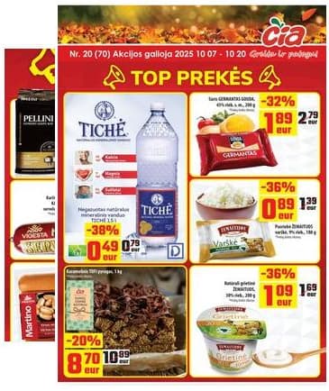 Čia Market - ČIA MARKET akcijų leidinys Nr. 20 (70) 2025-10-07 – 2025-10-20