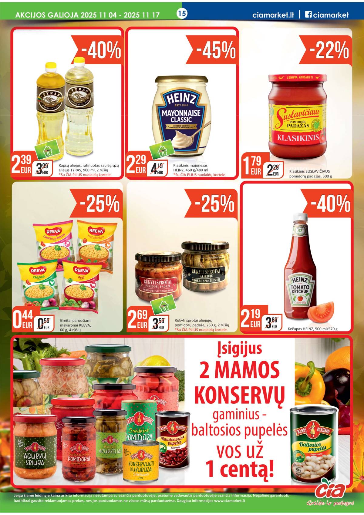 Čia Market - ČIA MARKET akcijų leidinys Nr. 22 | 2025-11-04 - 2025-11-17 15 puslapis