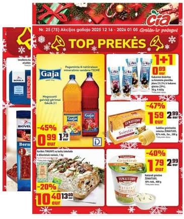 Čia Market - ČIA MARKET akcijų leidinys Nr. 25 (75) 2025-12-16 – 2026-01-05