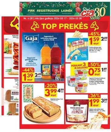 Čia Market - ČIA MARKET akcijų leidinys Nr. 6 (81) 2026-03-17 – 2026-03-30