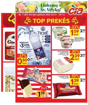 Čia Market - ČIA MARKET akcijų leidinys Nr. 7 (82) 2026-03-31 – 2026-04-13