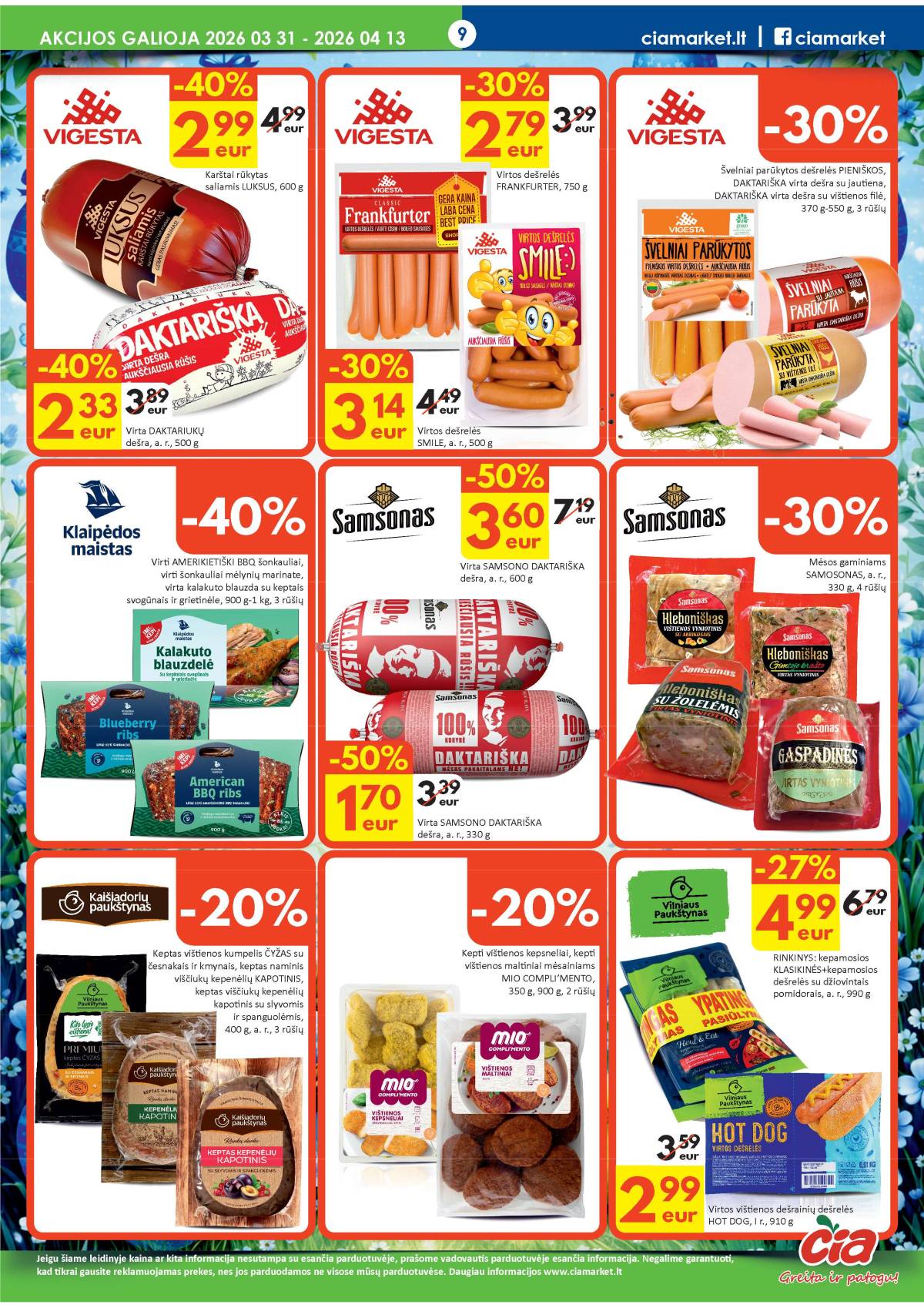 Čia Market - ČIA MARKET akcijų leidinys Nr. 7 (82) 9 puslapis