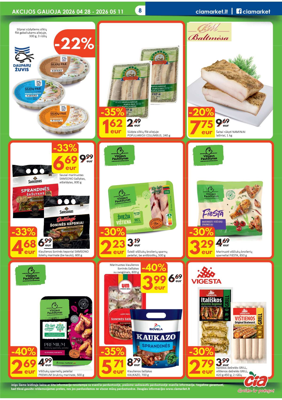 Čia Market - ČIA MARKET akcijų leidinys Nr. 9 (84) 8 puslapis