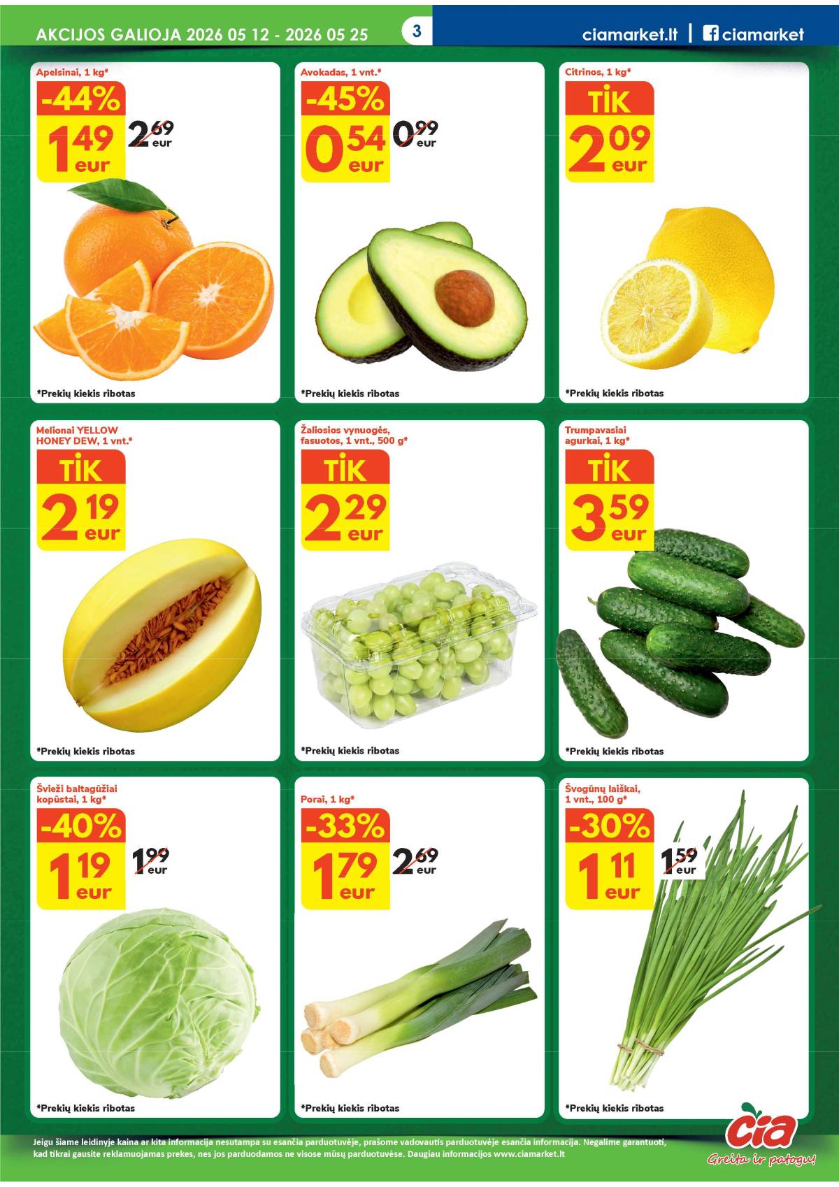 Čia Market - ČIA MARKET akcijų leidinys Nr. 10 (85) 3 puslapis