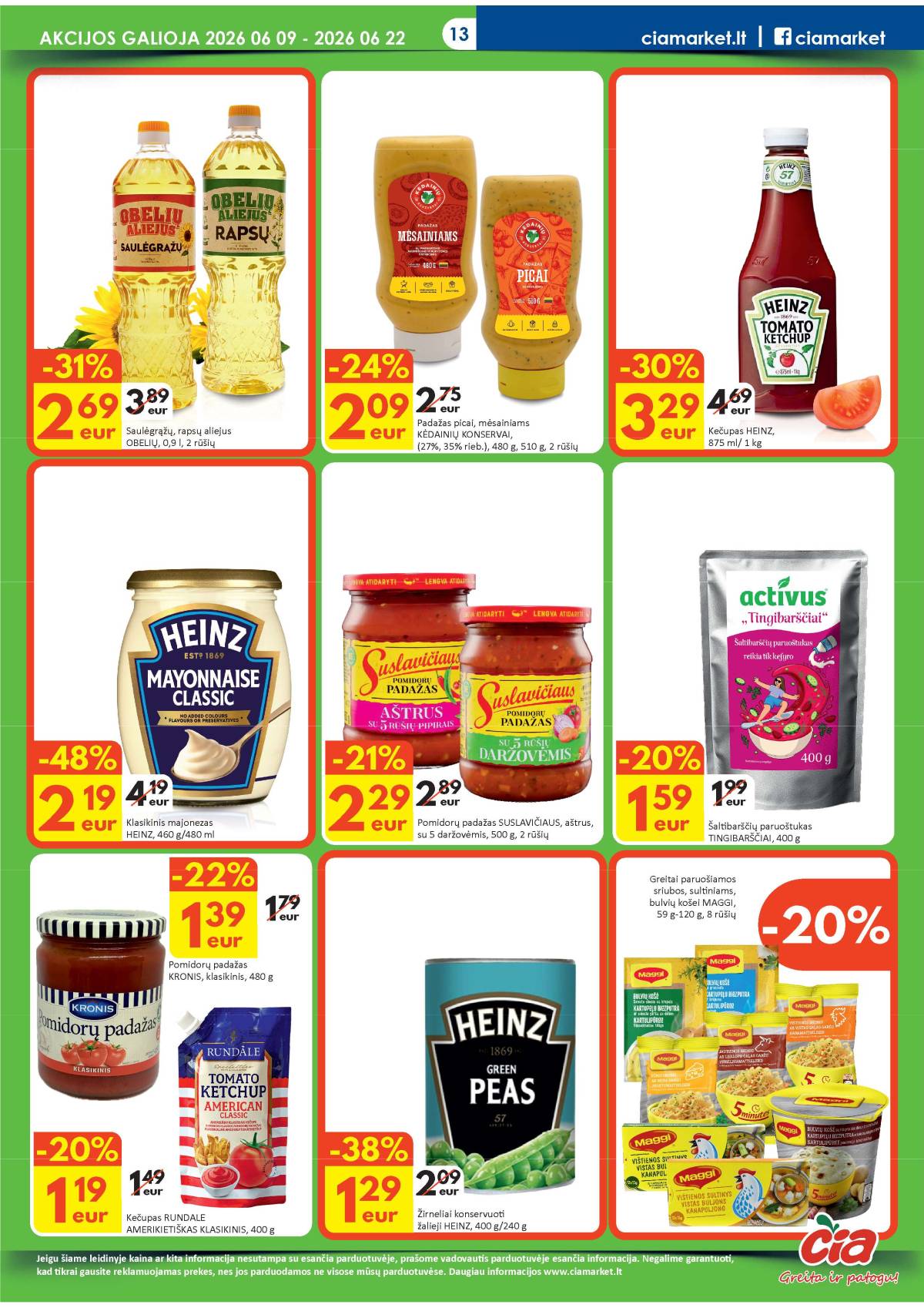 Čia Market - ČIA MARKET akcijų leidinys Nr. 12 (87) 13 puslapis