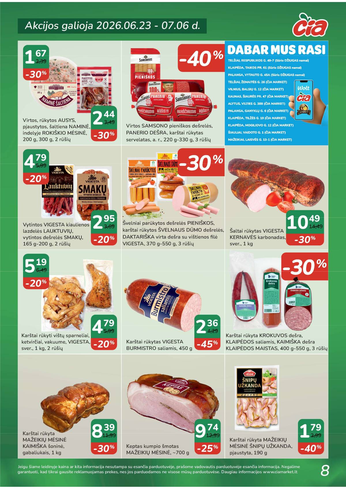 Čia Market - ČIA MARKET akcijų leidinys Nr. 13 (88) 8 puslapis