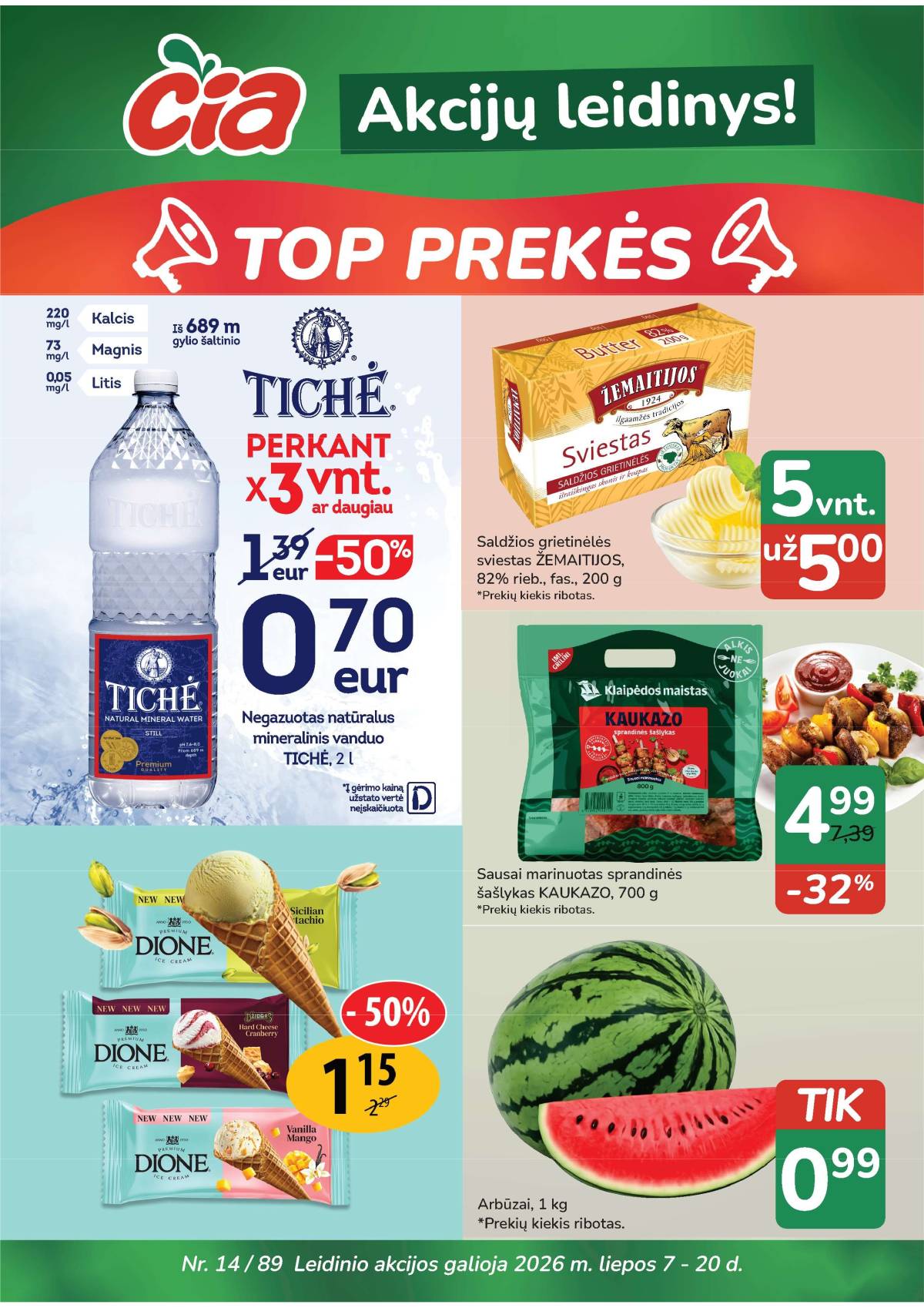 Čia Market - ČIA MARKET akcijų leidinys Nr. 14 (89) 1 puslapis