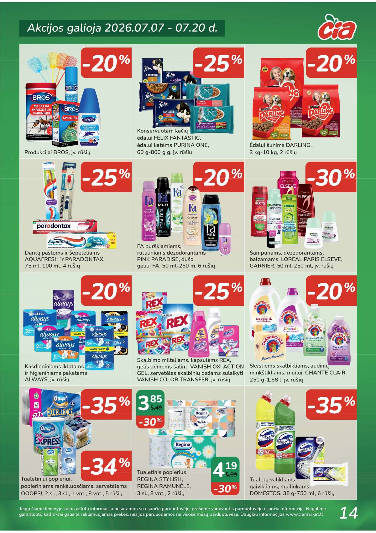 Čia Market - ČIA MARKET akcijų leidinys Nr. 14 (89) 14 puslapis