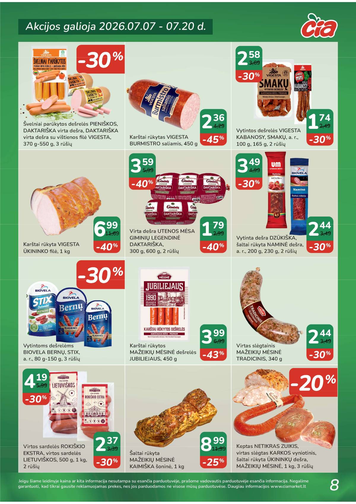 Čia Market - ČIA MARKET akcijų leidinys Nr. 14 (89) 8 puslapis