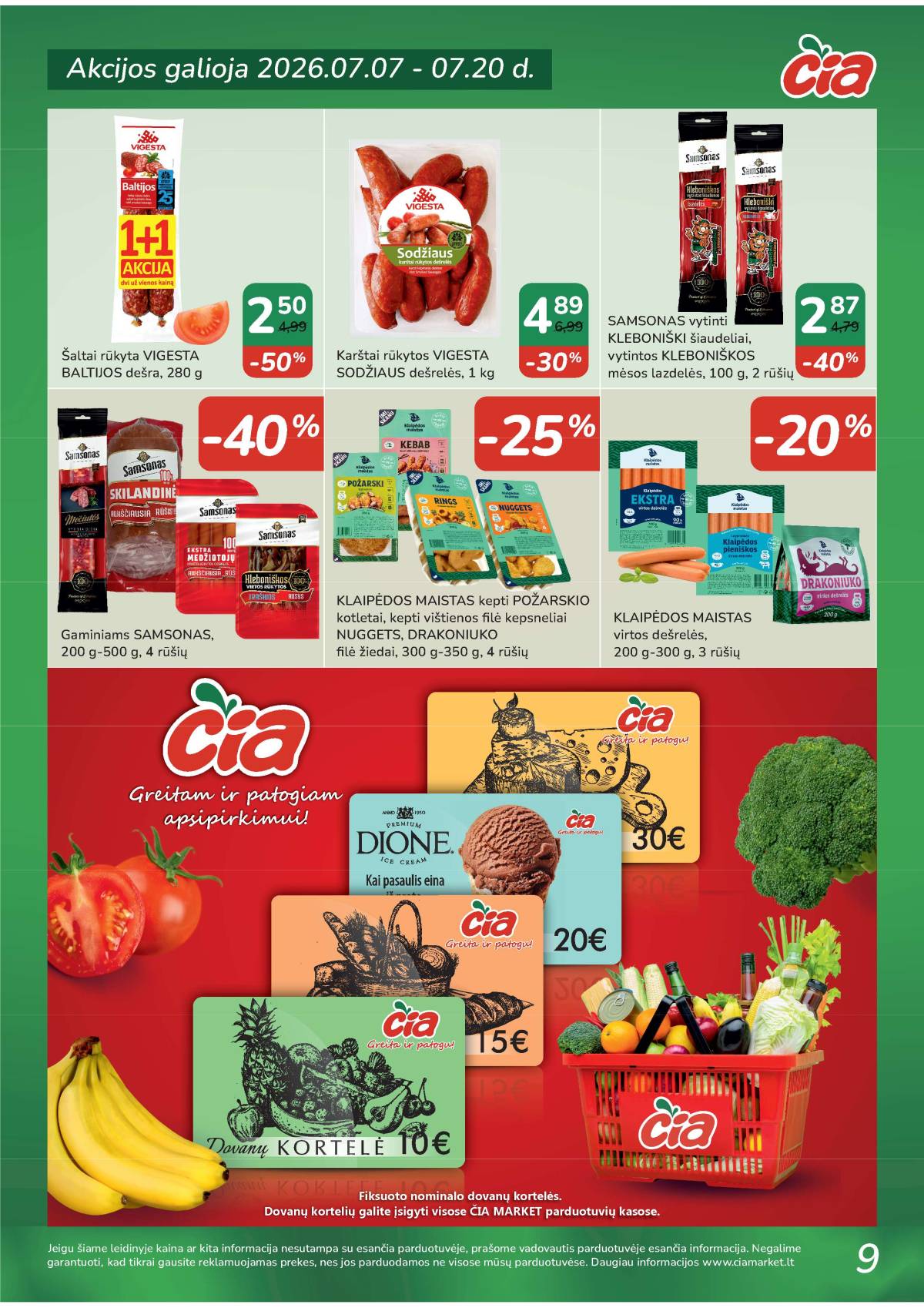 Čia Market - ČIA MARKET akcijų leidinys Nr. 14 (89) 9 puslapis