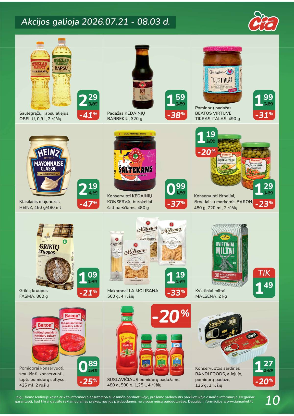Čia Market - ČIA MARKET akcijų leidinys Nr. 15 (90) 10 puslapis