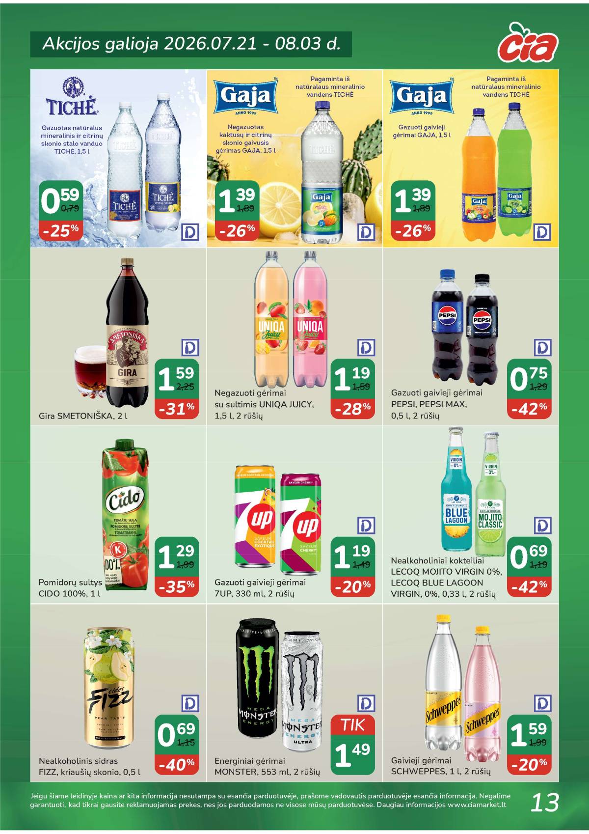 Čia Market - ČIA MARKET akcijų leidinys Nr. 15 (90) 13 puslapis