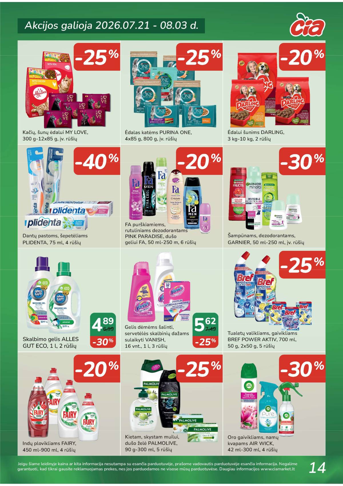 Čia Market - ČIA MARKET akcijų leidinys Nr. 15 (90) 14 puslapis