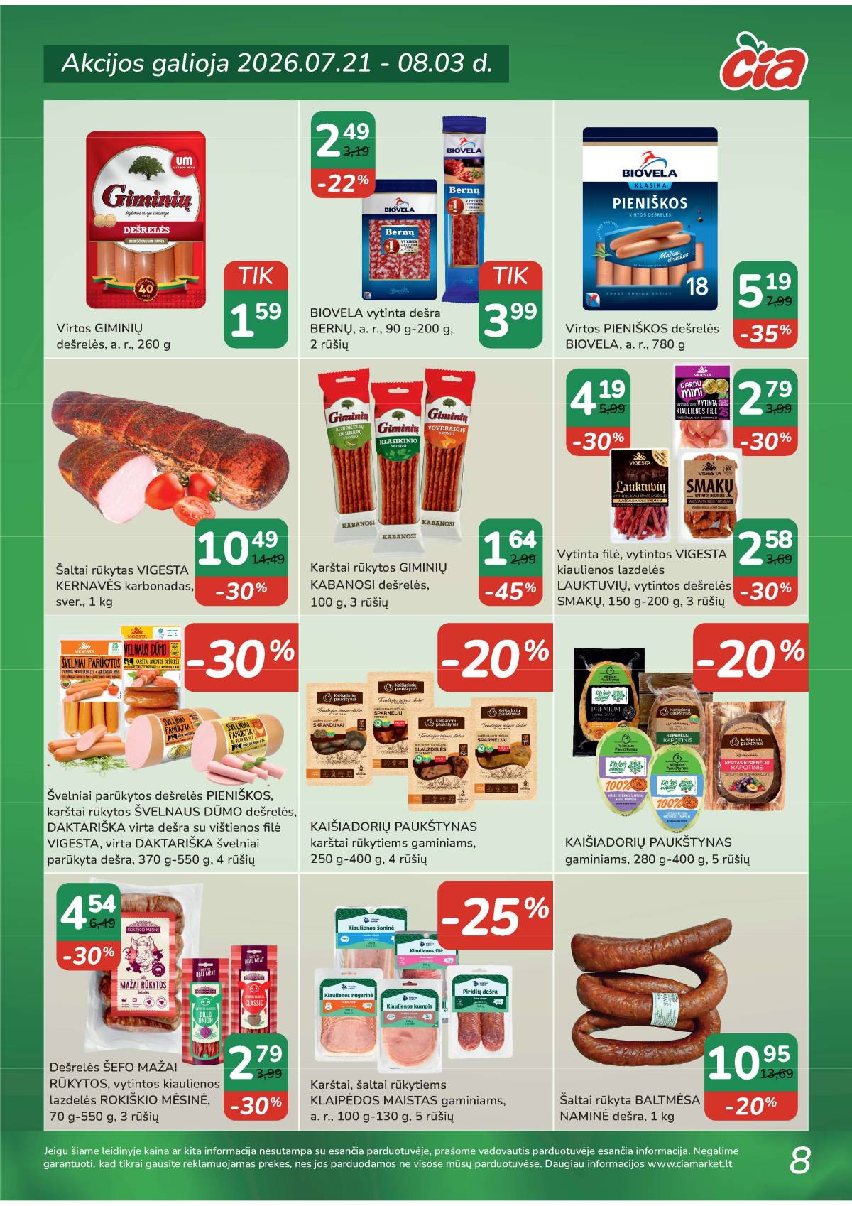 Čia Market - ČIA MARKET akcijų leidinys Nr. 15 (90) 8 puslapis