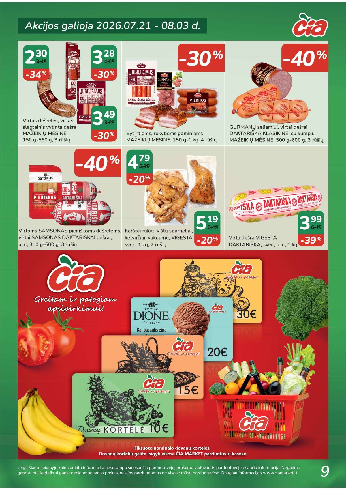 Čia Market - ČIA MARKET akcijų leidinys Nr. 15 (90) 9 puslapis