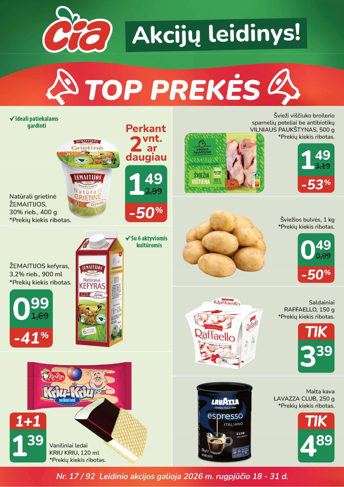 Čia Market - ČIA MARKET akcijų leidinys Nr. 17 (92) 1 puslapis
