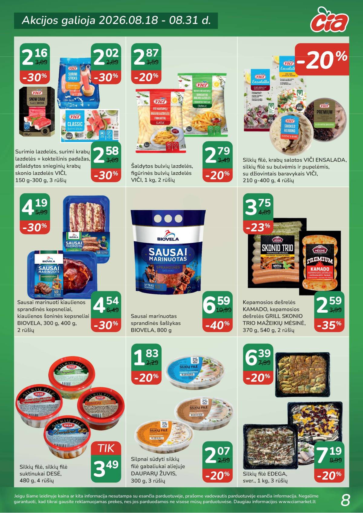 Čia Market - ČIA MARKET akcijų leidinys Nr. 17 (92) 8 puslapis