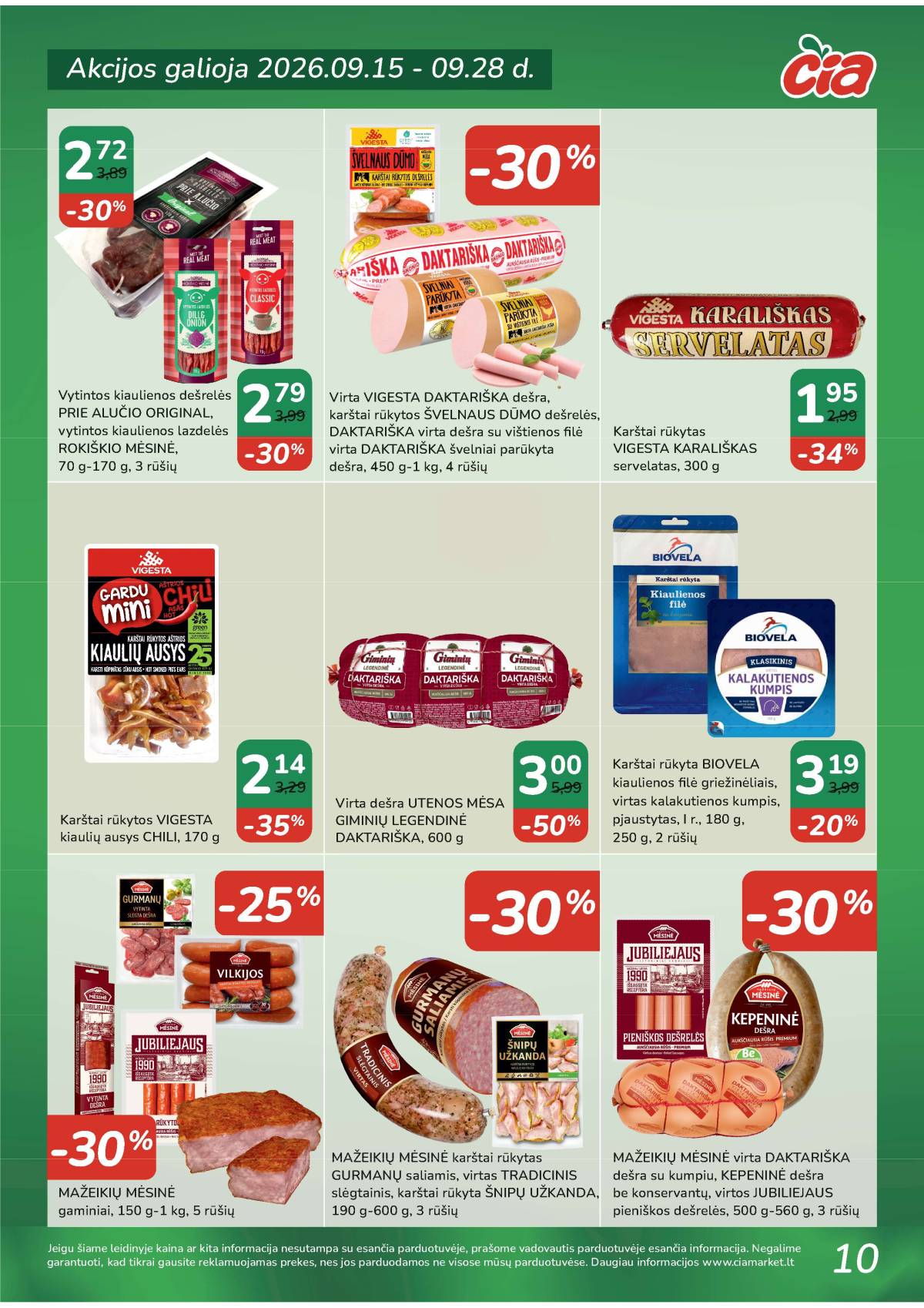 Čia Market - ČIA MARKET akcijų leidinys Nr. 19 (94) 10 puslapis