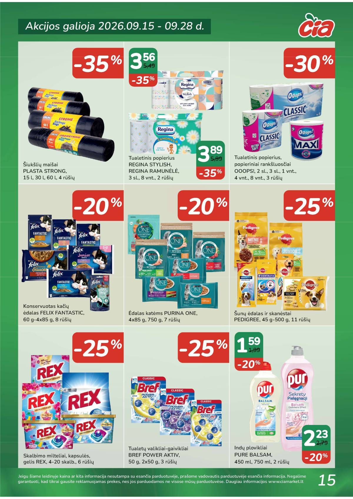 Čia Market - ČIA MARKET akcijų leidinys Nr. 19 (94) 15 puslapis