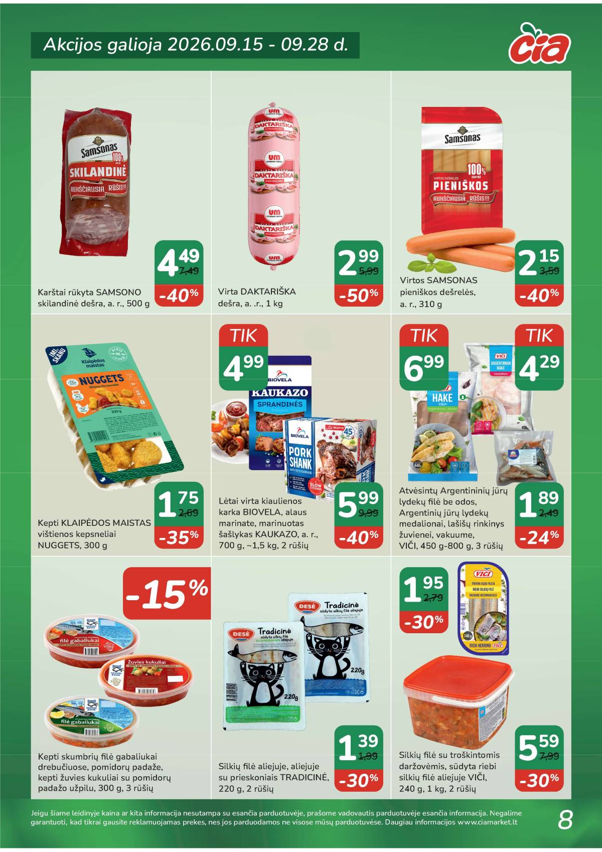 Čia Market - ČIA MARKET akcijų leidinys Nr. 19 (94) 8 puslapis