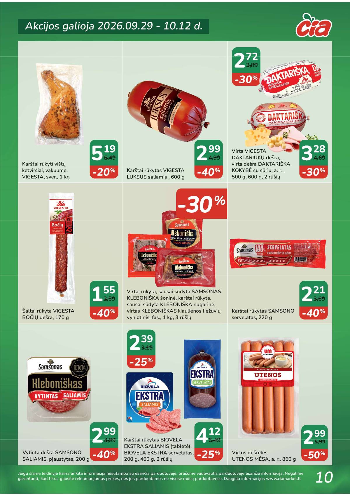 Čia Market - ČIA MARKET akcijų leidinys Nr. 20 (95) 10 puslapis