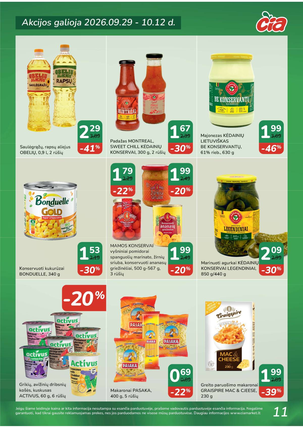 Čia Market - ČIA MARKET akcijų leidinys Nr. 20 (95) 11 puslapis