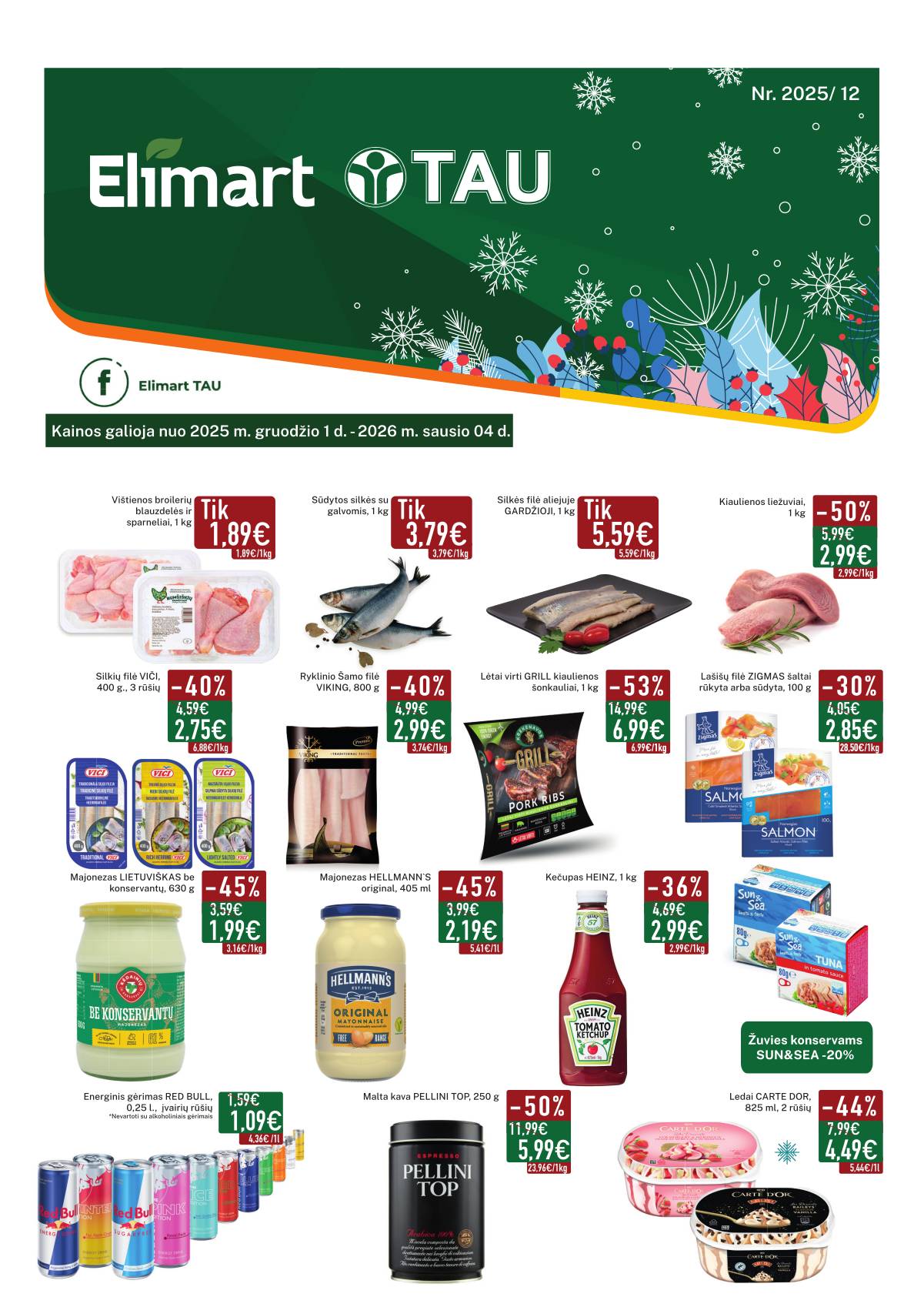 Elimart Tau - Elimart Tau akcijų leidinys | 2025.12.01-2026.01.06 1 puslapis