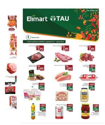 Elimart Tau - Elimart Tau akcijų leidinys | 2026-09-07 - 2026-10-04 2026-09-07 – 2026-10-04