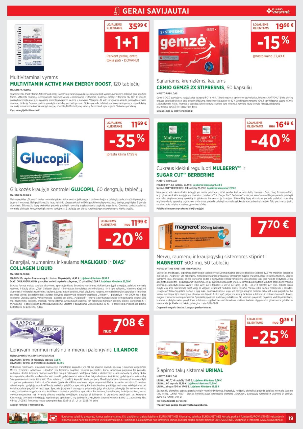 Eurovaistinė - Eurovaistinė akcijų leidinys | 2025-11-01 - 2025-11-30 19 puslapis