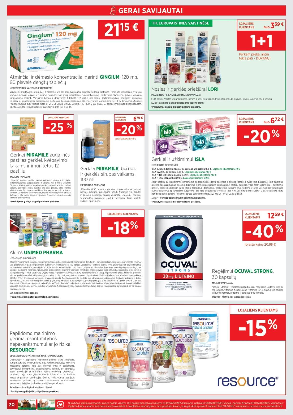 Eurovaistinė - Eurovaistinė akcijų leidinys | 2025-11-01 - 2025-11-30 20 puslapis