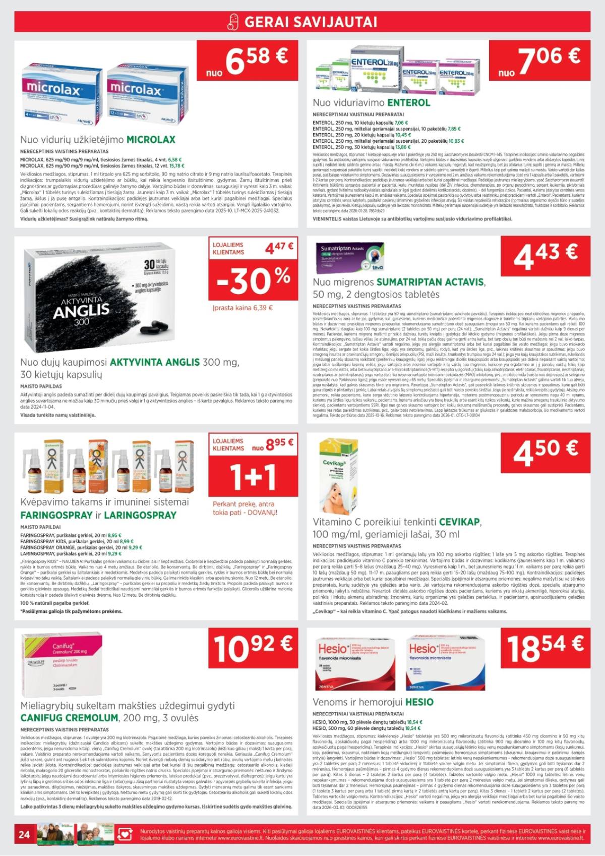 Eurovaistinė - Eurovaistinė akcijų leidinys | 2026-03-02 - 2026-03-31 24 puslapis