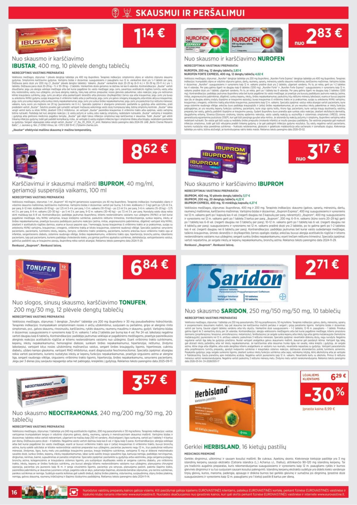 Eurovaistinė - Eurovaistinė akcijų leidinys | 2026-04-01 - 2026-04-30 16 puslapis