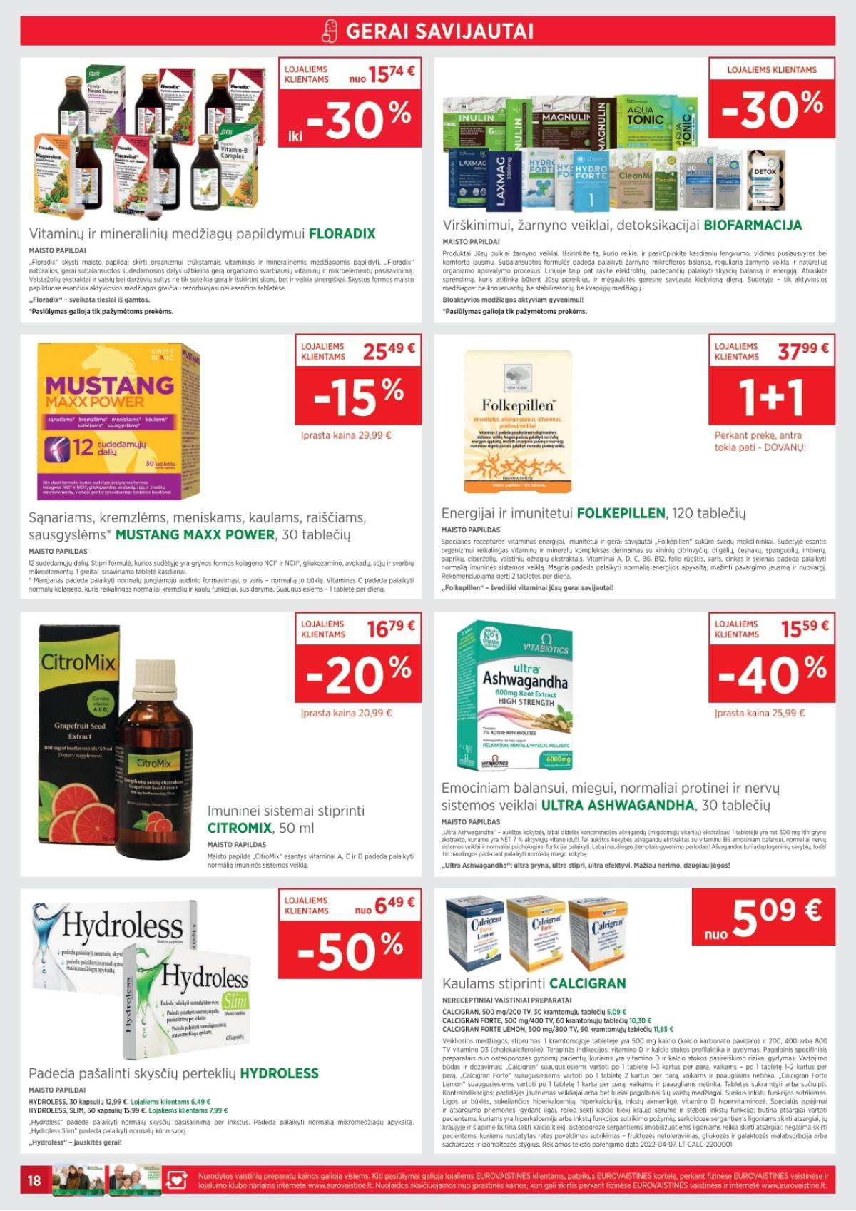 Eurovaistinė - Eurovaistinė akcijų leidinys | 2026-04-01 - 2026-04-30 18 puslapis