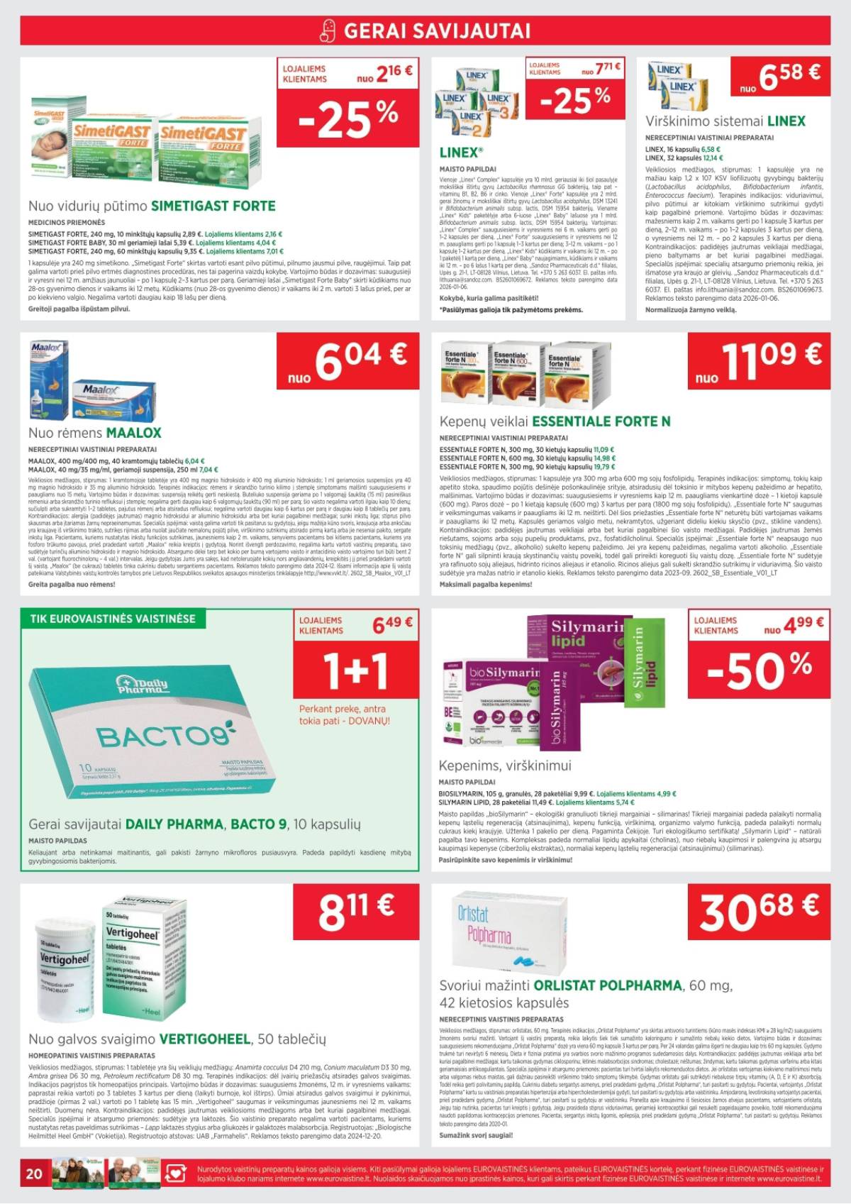 Eurovaistinė - Eurovaistinė akcijų leidinys | 2026-04-01 - 2026-04-30 20 puslapis