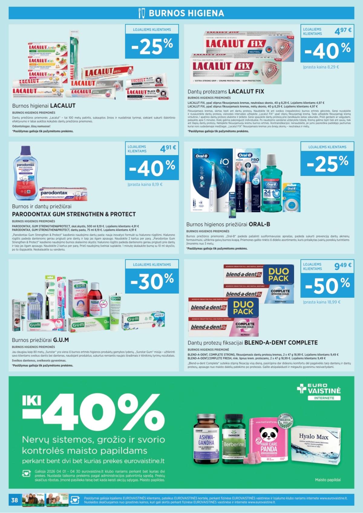 Eurovaistinė - Eurovaistinė akcijų leidinys | 2026-04-01 - 2026-04-30 38 puslapis